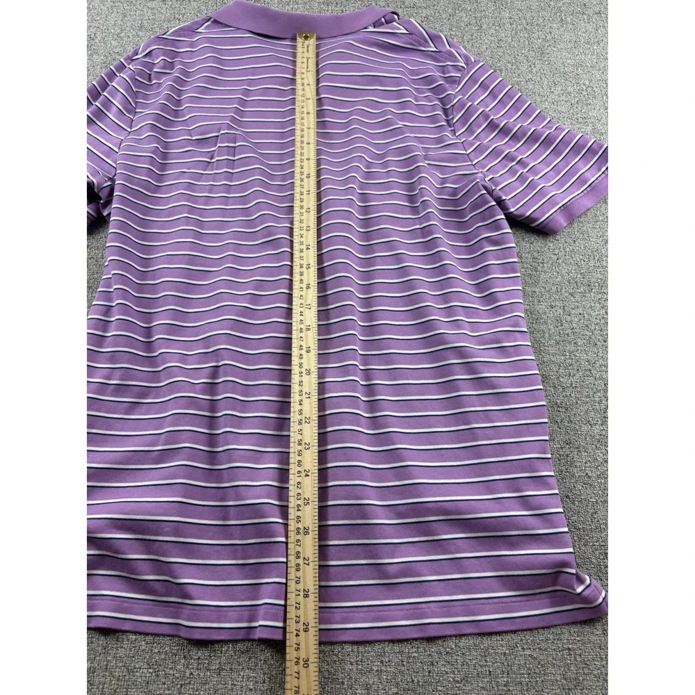 Polo Ralph Lauren Shirt Men's XXL Pima Soft Touch Purple White Stripe Flesh Pony